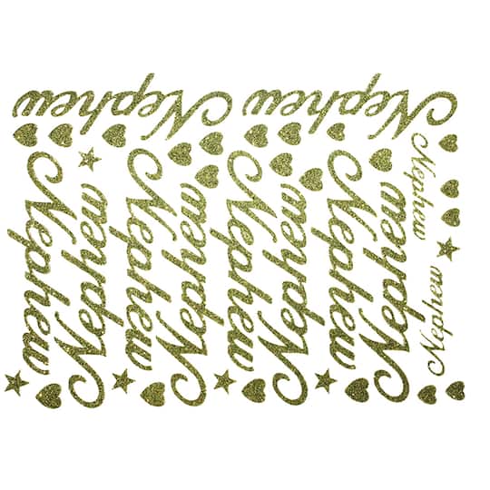 JAM Paper Nephew Gold Script Floral Adhesive